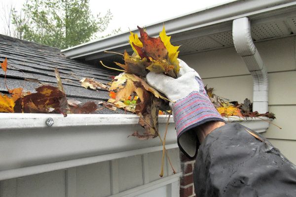 Rain Gutter Clearing in Brick